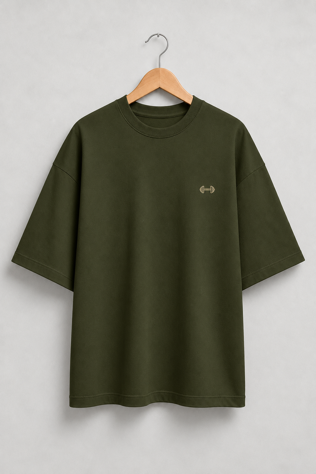Heavy Lifting Club oversized T-shirt — Olive Green, view 1