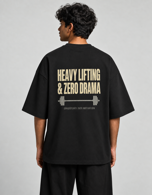 Heavy Lifting Club oversized T-shirt — Black, view 2