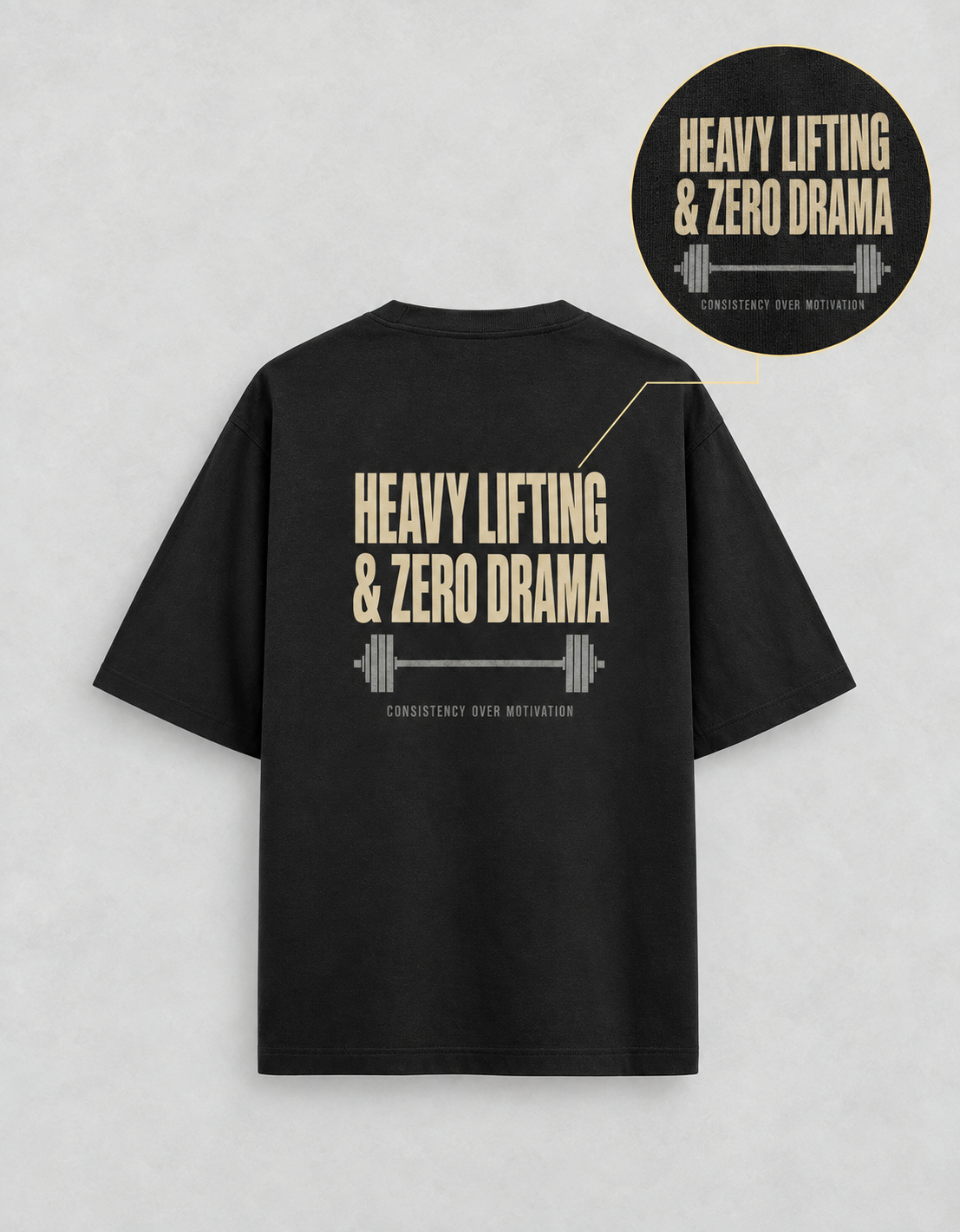 Heavy Lifting Club oversized T-shirt — Black, view 4