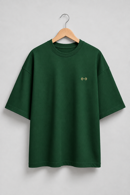 Heavy Lifting Club oversized T-shirt — Bottle Green, view 1