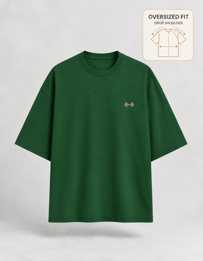 Heavy Lifting Club oversized T-shirt — Bottle Green, view 3