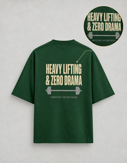 Heavy Lifting Club oversized T-shirt — Bottle Green, view 4