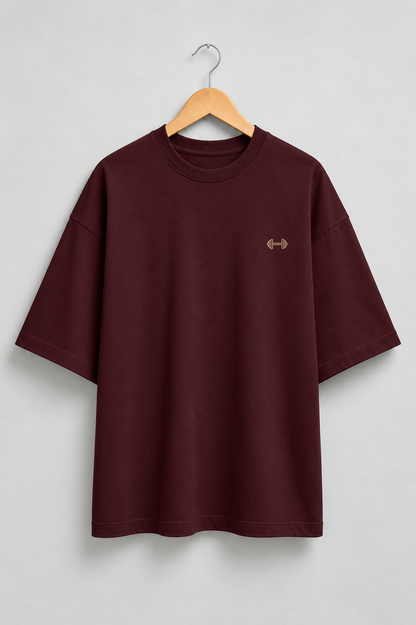 Heavy Lifting Club oversized T-shirt — Maroon, view 1