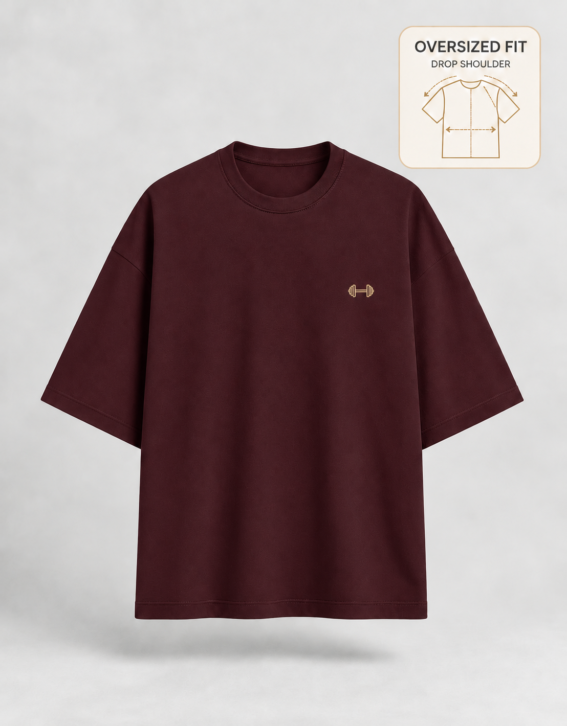 Heavy Lifting Club oversized T-shirt — Maroon, view 3