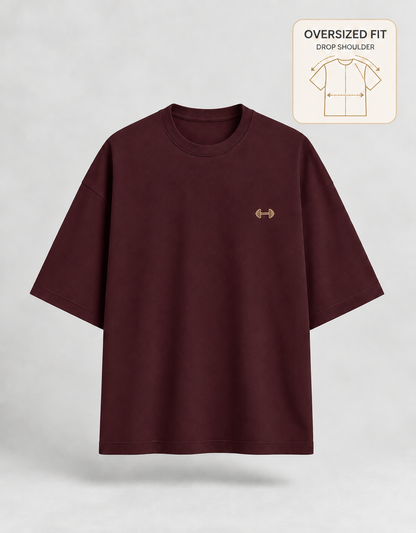 Heavy Lifting Club oversized T-shirt — Maroon, view 3