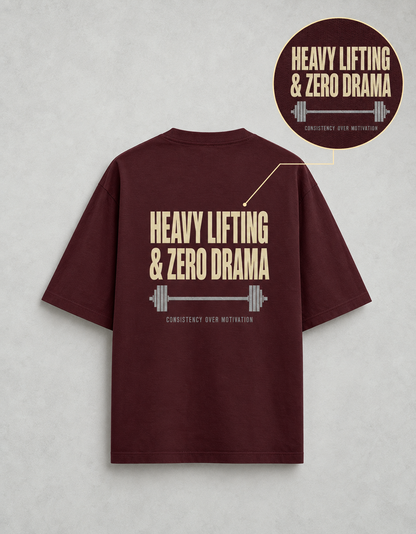 Heavy Lifting Club oversized T-shirt — Maroon, view 4