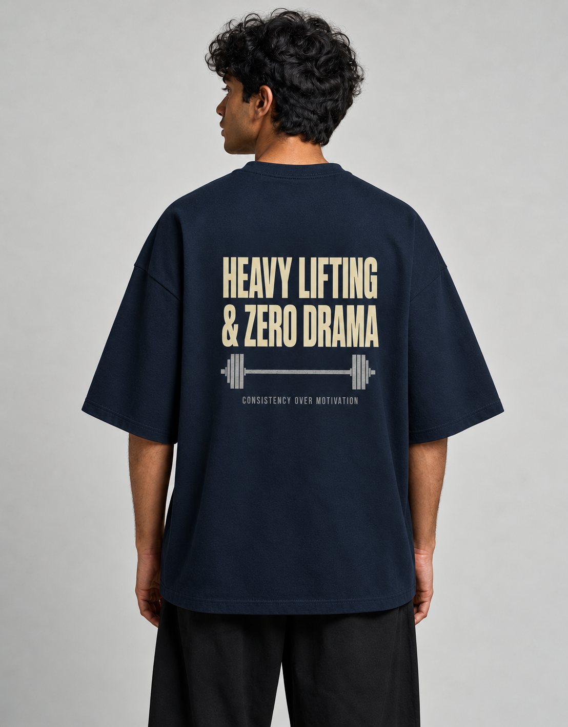 Heavy Lifting Club oversized T-shirt — Navy Blue, view 2