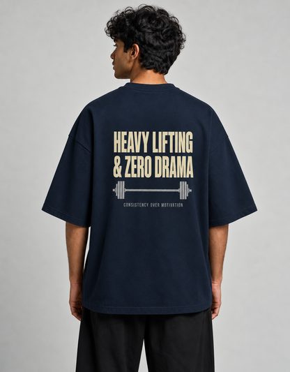 Heavy Lifting Club oversized T-shirt — Navy Blue, view 2