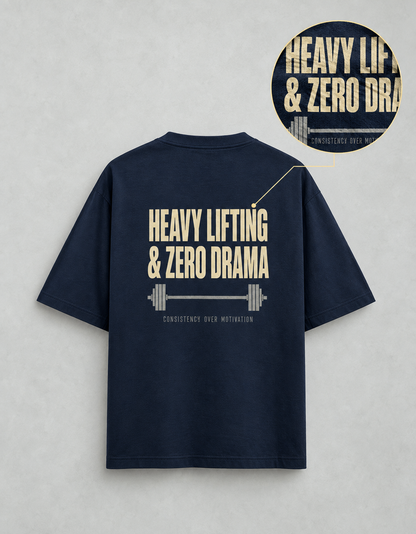 Heavy Lifting Club oversized T-shirt — Navy Blue, view 4
