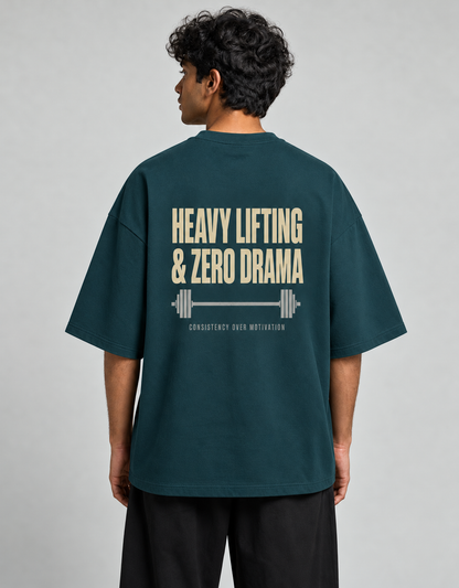 Heavy Lifting Club oversized T-shirt — Petrol Blue, view 2