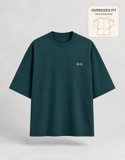 Heavy Lifting Club oversized T-shirt — Petrol Blue, view 3