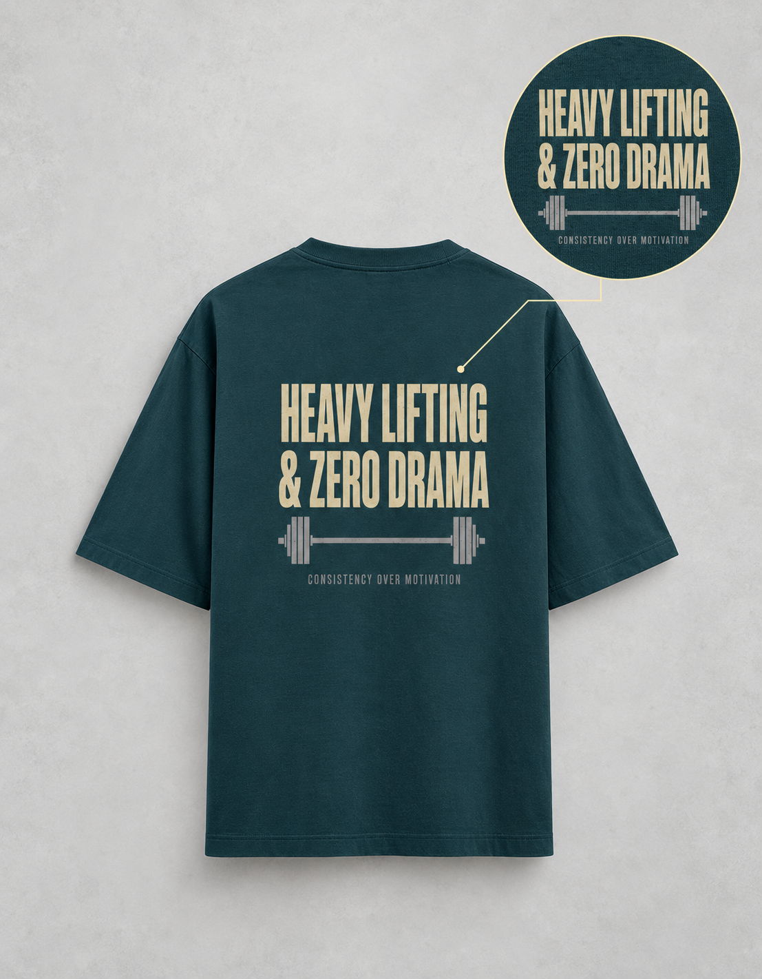 Heavy Lifting Club oversized T-shirt — Petrol Blue, view 4