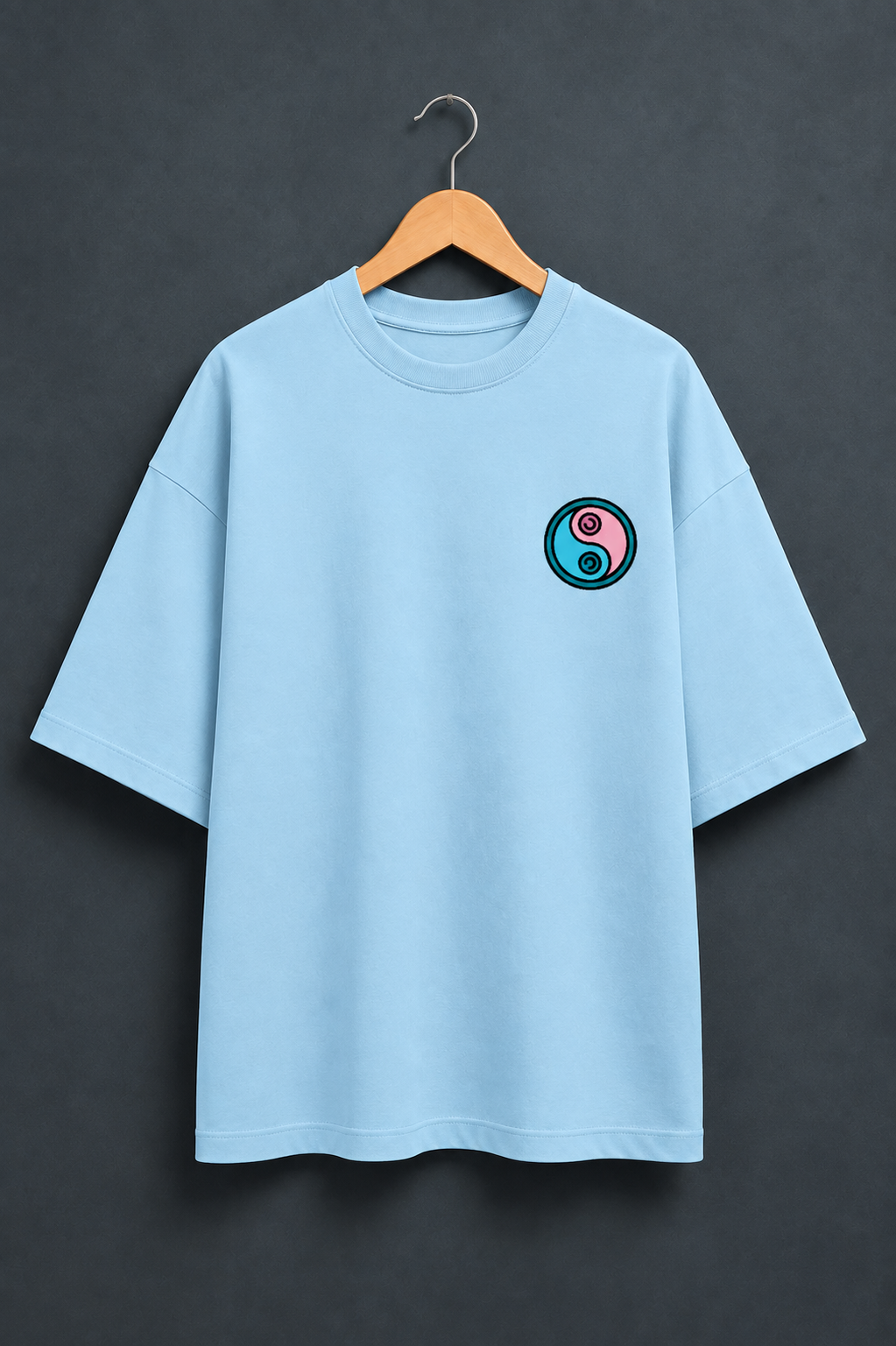 Kung Fu Panda oversized T-shirt — Baby Blue, view 1