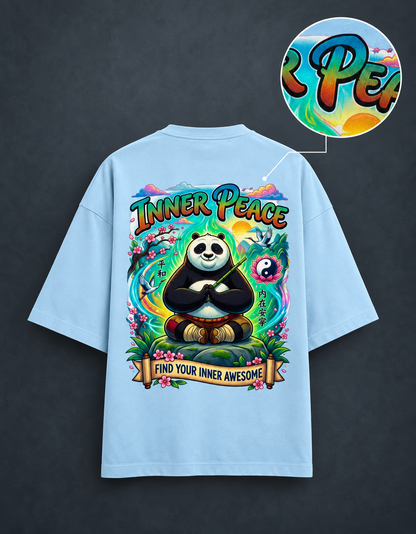 Kung Fu Panda oversized T-shirt — Baby Blue, view 4