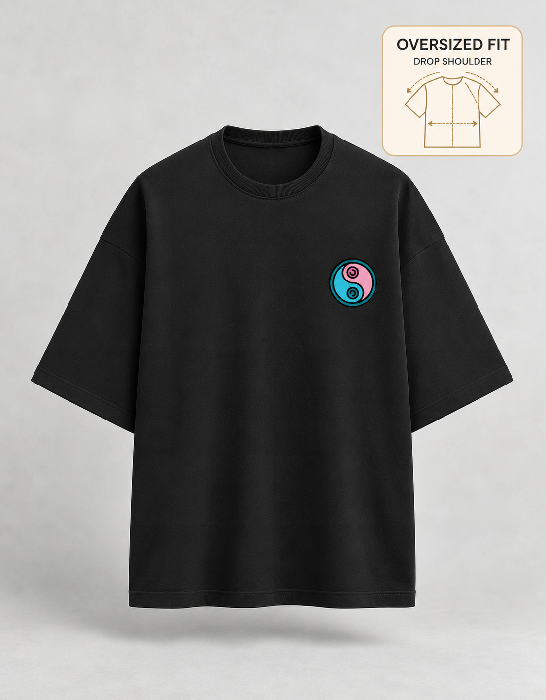 Kung Fu Panda oversized T-shirt — Black, view 3