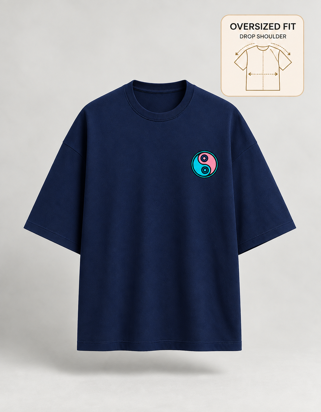 Kung Fu Panda oversized T-shirt — Navy Blue, view 3