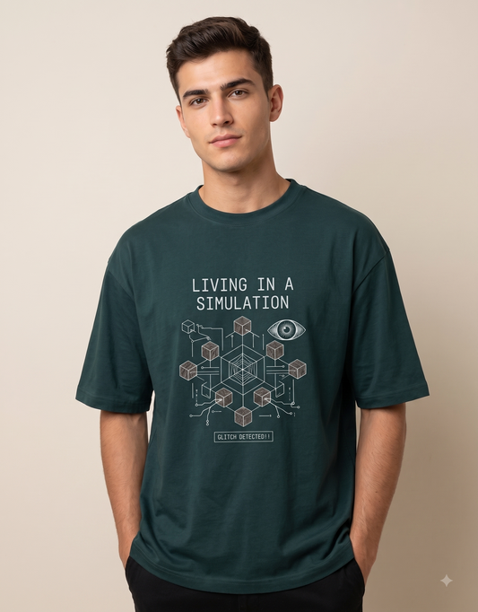 Living in a Simulation - Unisex Oversized T-Shirt