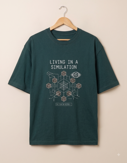 Living in a Simulation - Unisex Oversized T-Shirt
