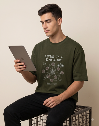 Living in a Simulation - Unisex Oversized T-Shirt
