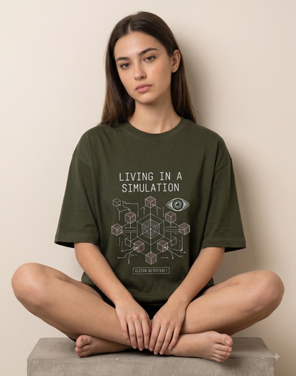 Living in a Simulation - Unisex Oversized T-Shirt