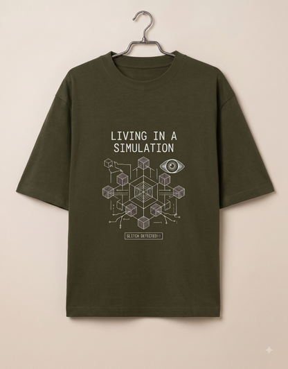 Living in a Simulation - Unisex Oversized T-Shirt
