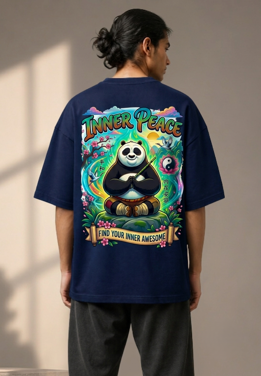 Kung Fu Panda Unisex Terry Oversized Tee