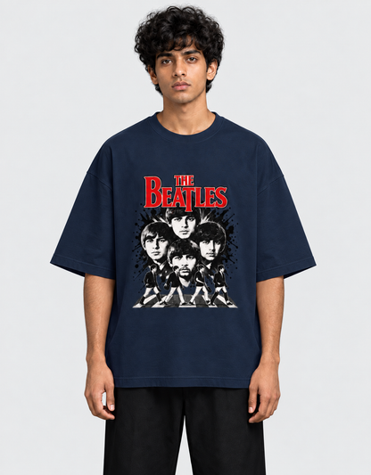 Beatles Navy Blue oversized T-shirt mockup – view 2