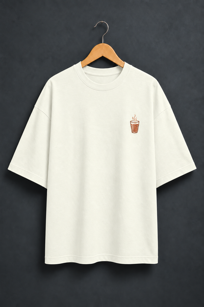 Chai Off White oversized T-shirt mockup – view 1