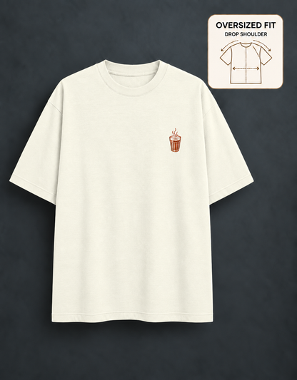 Chai Off White oversized T-shirt mockup – view 3