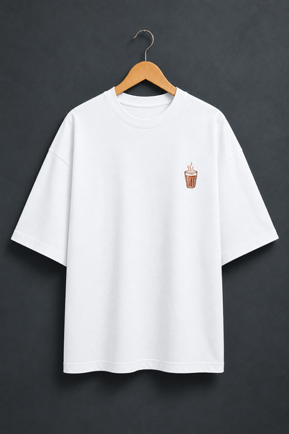 Chai White oversized T-shirt mockup – view 1