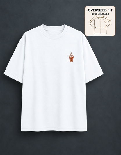 Chai White oversized T-shirt mockup – view 3