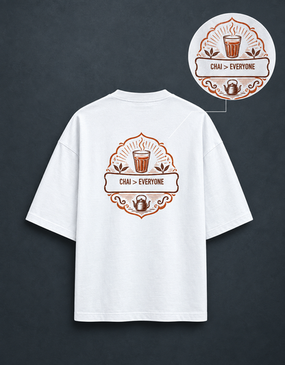 Chai White oversized T-shirt mockup – view 4