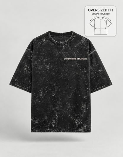 Corporate Majdoor black oversized T-shirt mockup – view 3