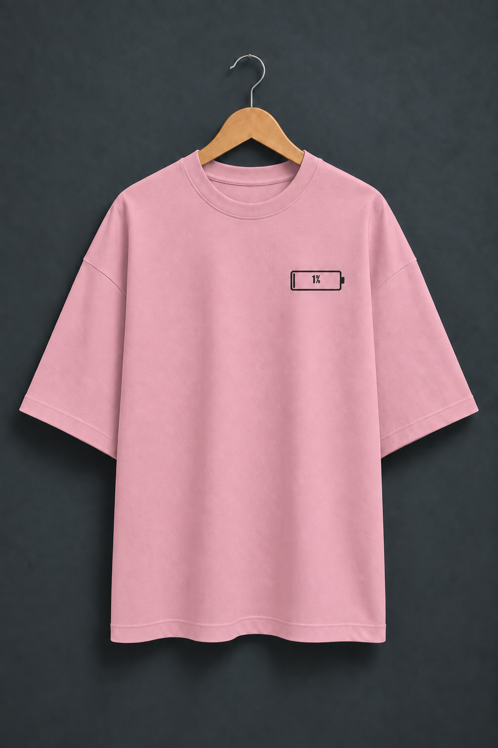 Social Battery Flamingo oversized T-shirt mockup – view 1