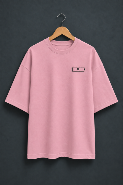 Social Battery Flamingo oversized T-shirt mockup – view 1