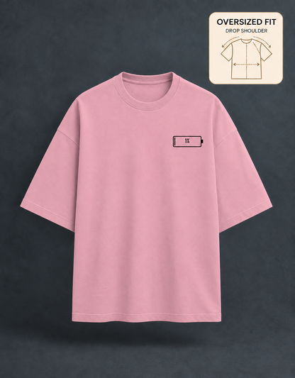 Social Battery Flamingo oversized T-shirt mockup – view 3