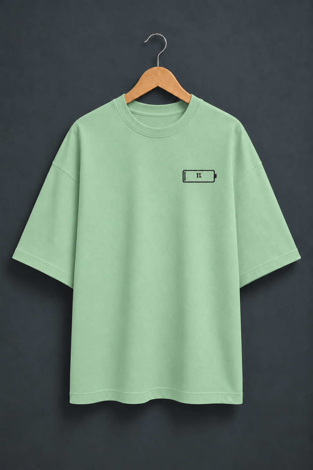 Social Battery Jade oversized T-shirt mockup – view 1