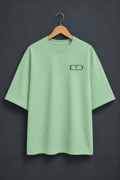 Social Battery Jade oversized T-shirt mockup – view 1
