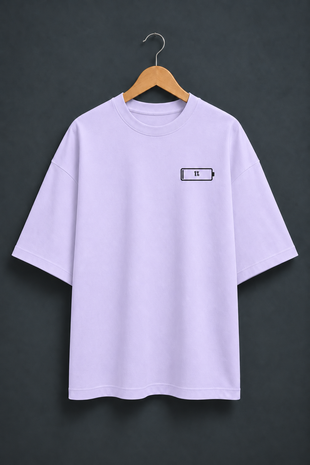 Social Battery Lavender oversized T-shirt mockup – view 1