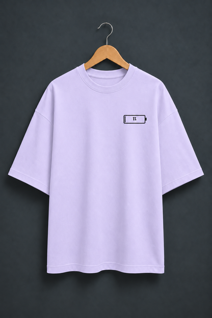 Social Battery Lavender oversized T-shirt mockup – view 1