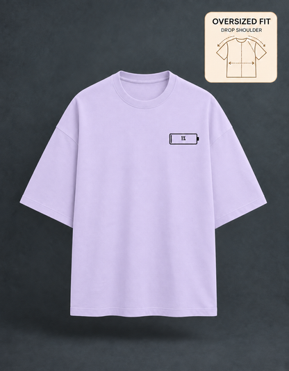 Social Battery Lavender oversized T-shirt mockup – view 3
