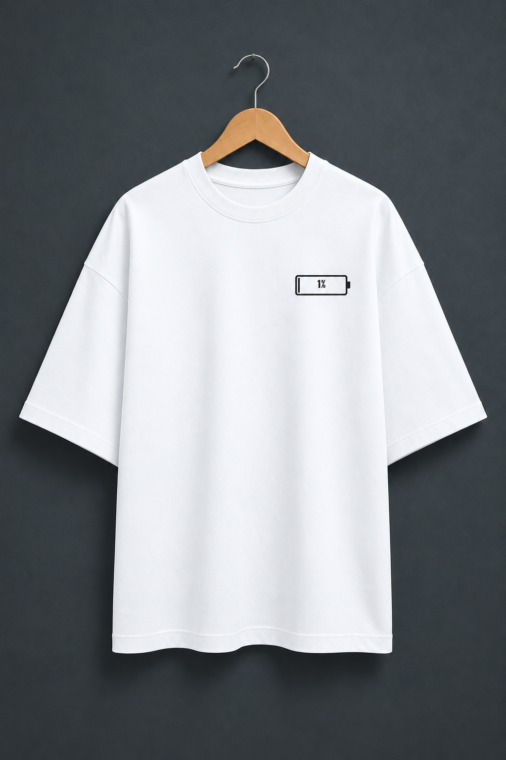 Social Battery White oversized T-shirt mockup – view 1