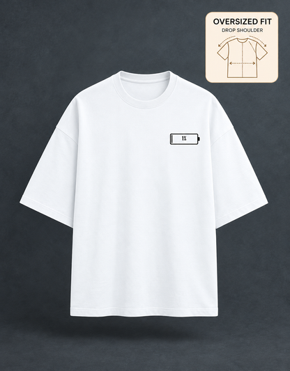 Social Battery White oversized T-shirt mockup – view 3